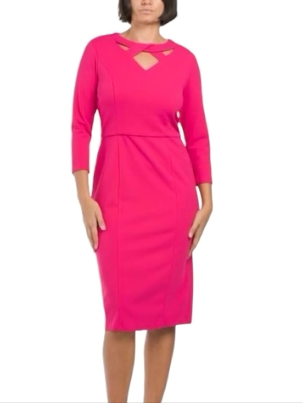 London Times Women's Hot Pink Dress